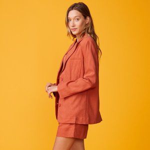 Monrow Linen Oversized Blazer - Faded Rust